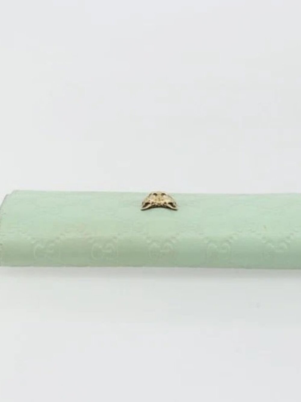GUCCI GG Canvas Guccissima Long Wallet Leather Green Gold 548055 Auth bs35079A - Picture 5 of 16